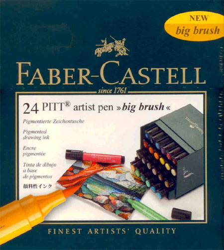 Big Brush Pitt Artist Pens Gift box of 24 individual colours