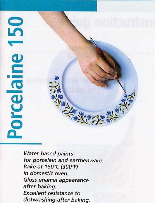 Porcelaine Paint Information and colour chart Page from Studio Arts
