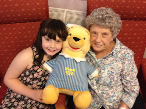 Gemma Atkinson with Granny Ruth Atkinson 29 April 2012